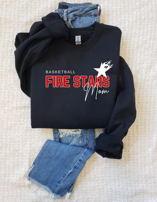 Fire Stars Mom Cotton Tee, Crew or Hoodie