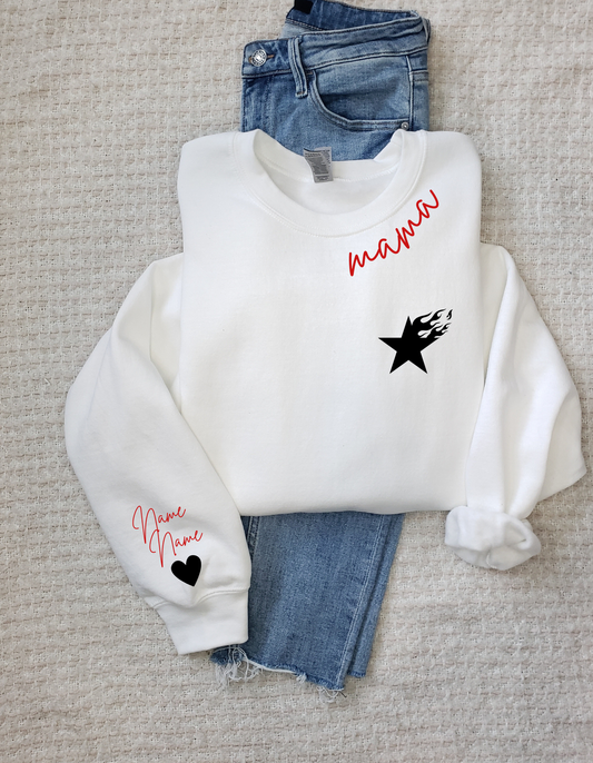 Fire Stars Mama Custom Crew
