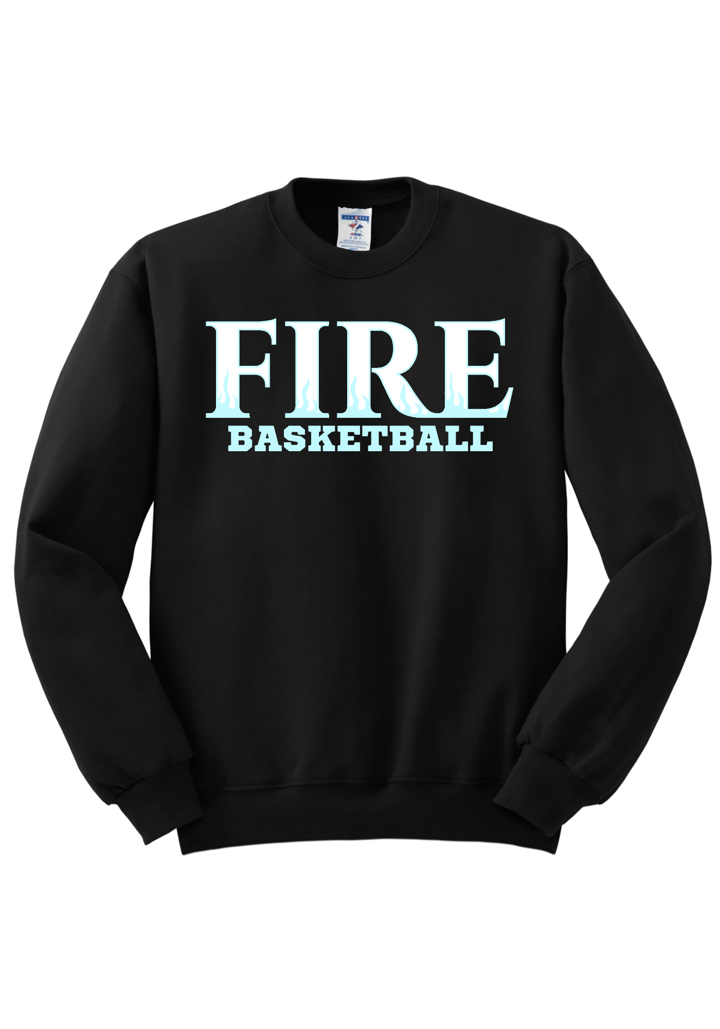 Fire Basketball Black Tshirt or Crew Sweatshirt