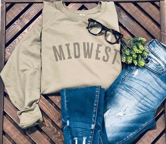 Olive "MIDWEST" Sweatshirt