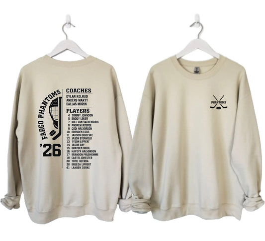 Phantoms Roster Hockey Crew Sweatshirt