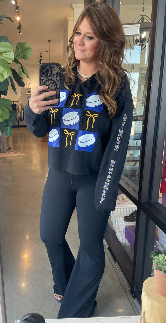 Girls Hockey Crop Hoodie