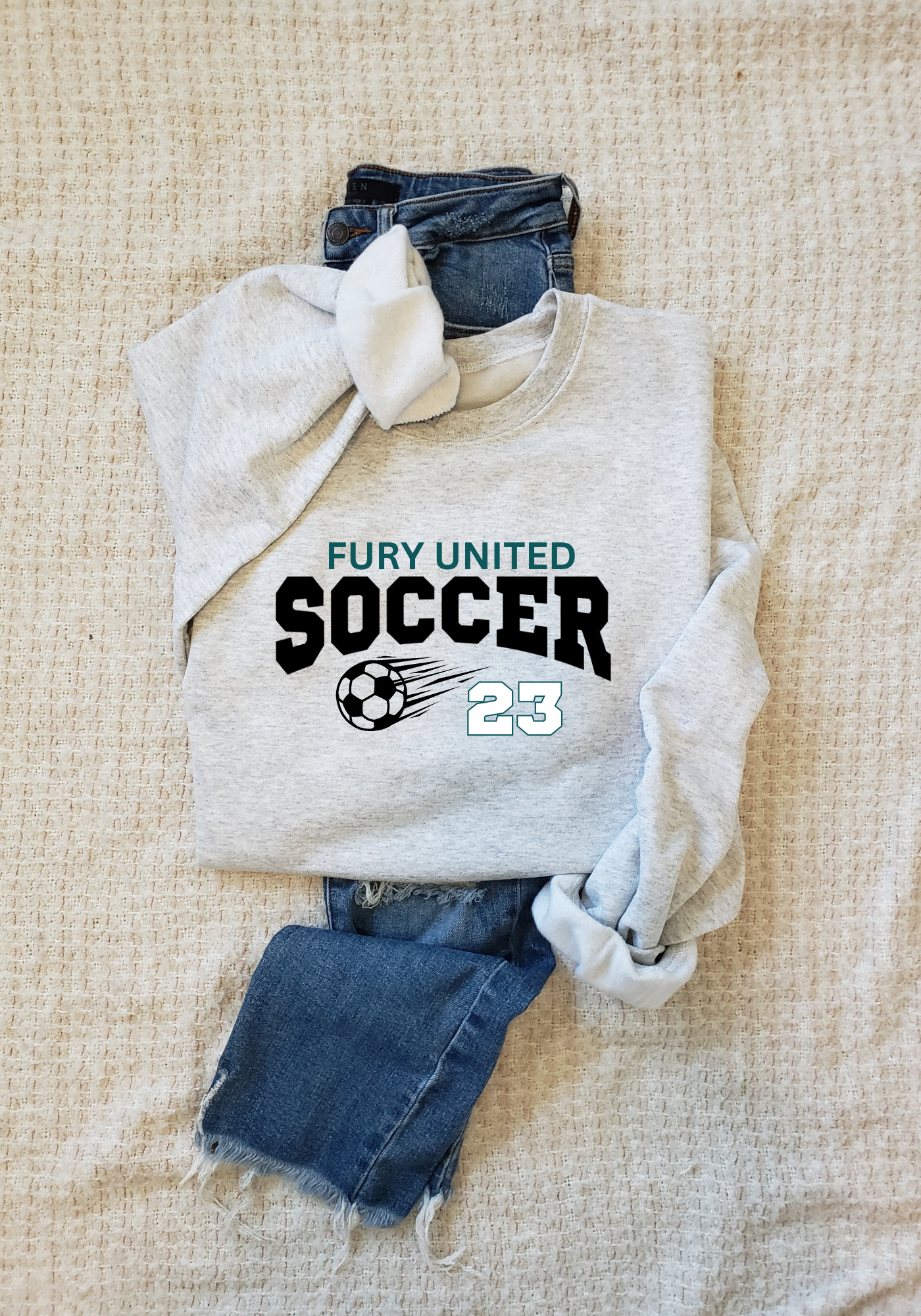 Fury Soccer Crew Sweatshirt with Number