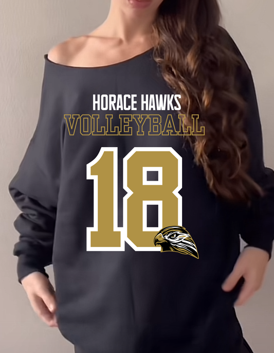 Oversized Off the Shoulder Crew Horace Sports