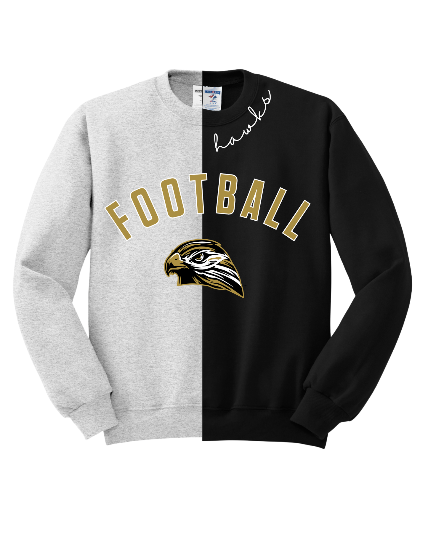Horace Hawks Football Color-Block Crew Sweatshirts