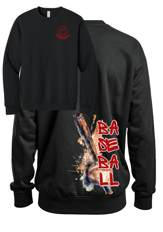 Baseball Graphic Crew Sweatshirt