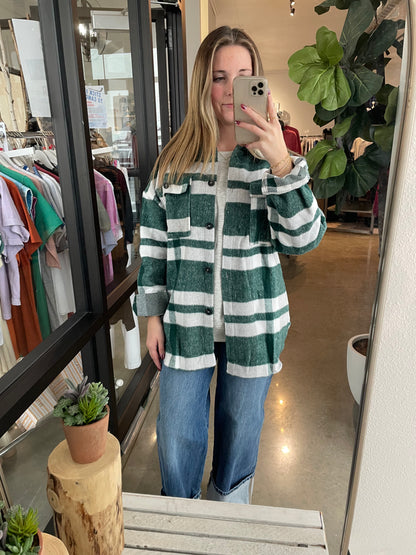 Plaid Shacket - Green