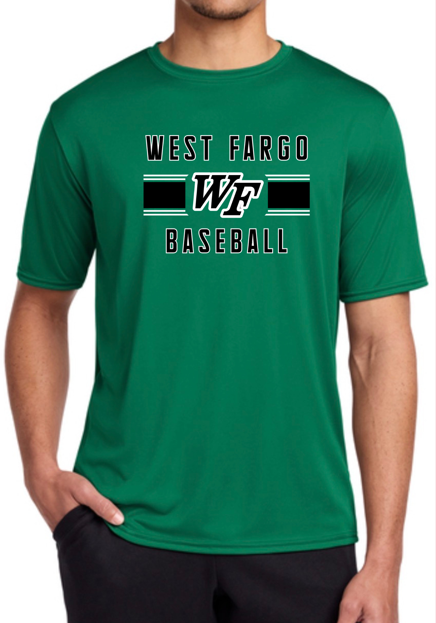 WF Baseball Black & White Dry Fit Tee