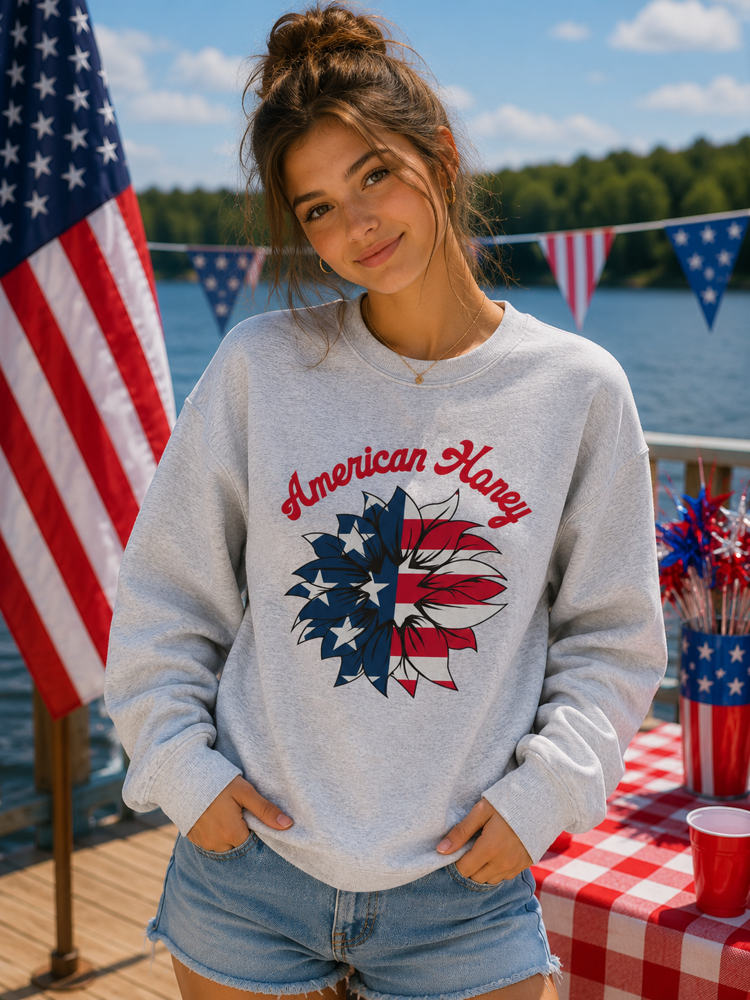 American Honey Tee or Crew