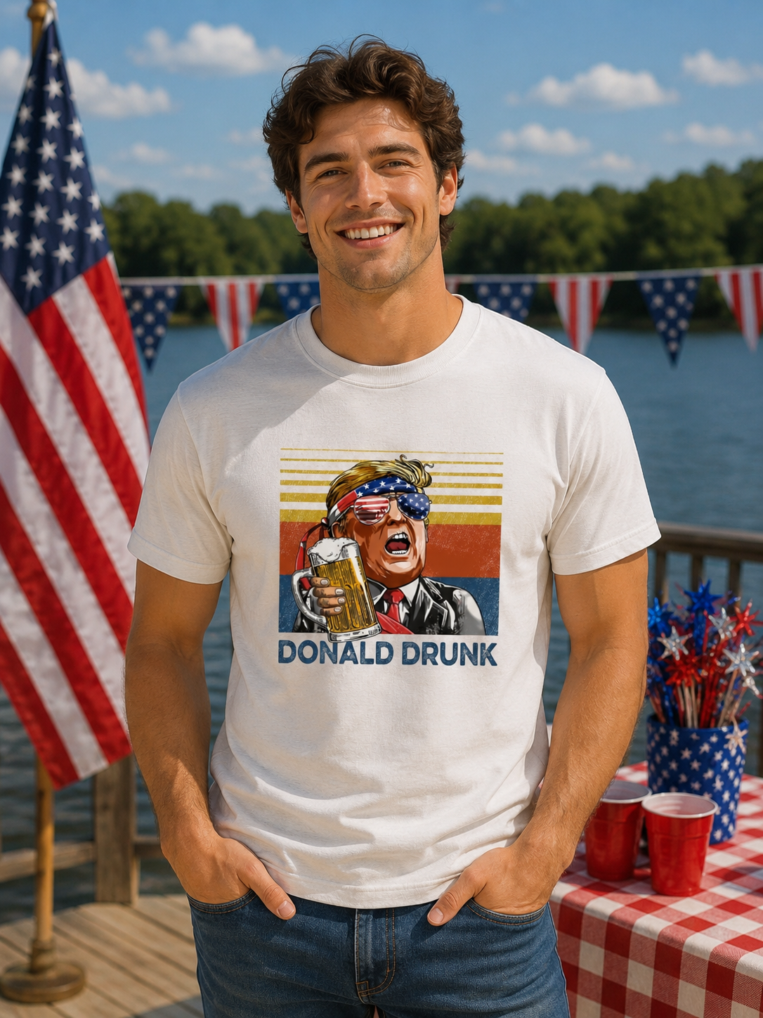Donald Drunk Tee or Crew