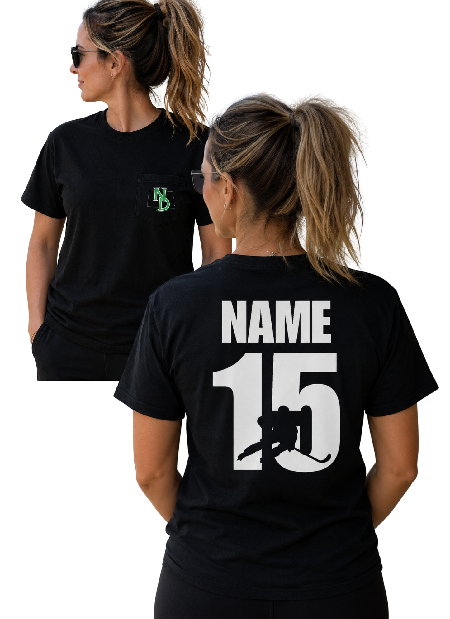 Team ND Big Name & Number on Back