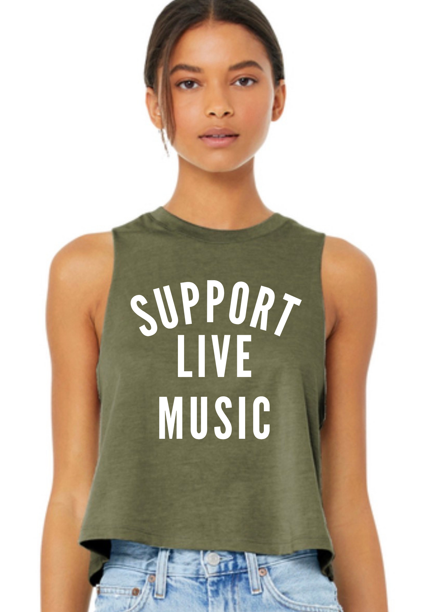Support Live Music Crop Tank