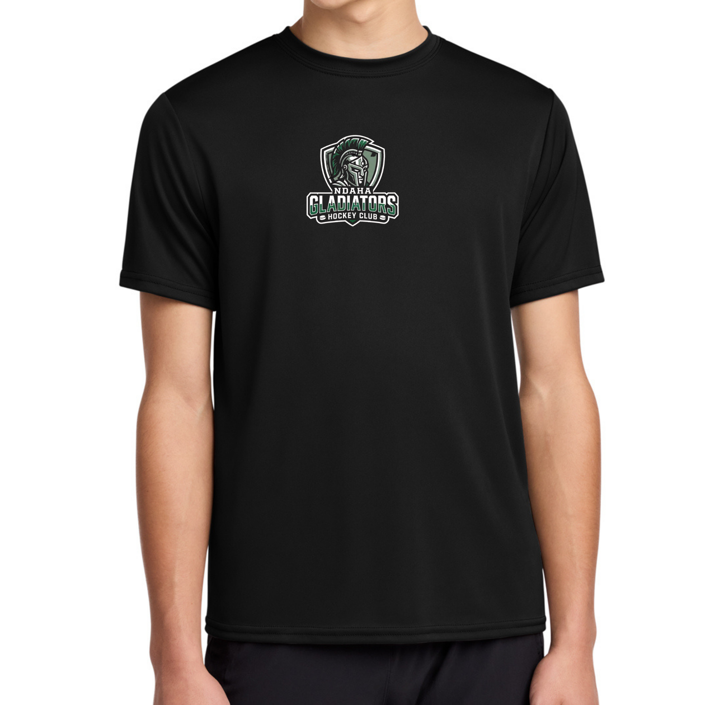Gladiators Hockey Logo Adult Dry Fit Tee, Long Sleeve Hoodie