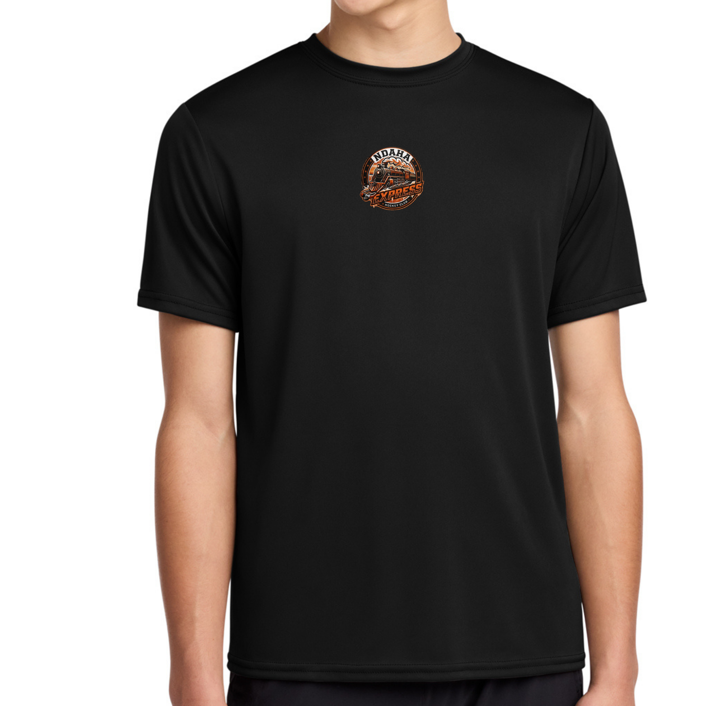 Express Hockey Logo Adult Dry Fit Tee, Long Sleeve Hoodie