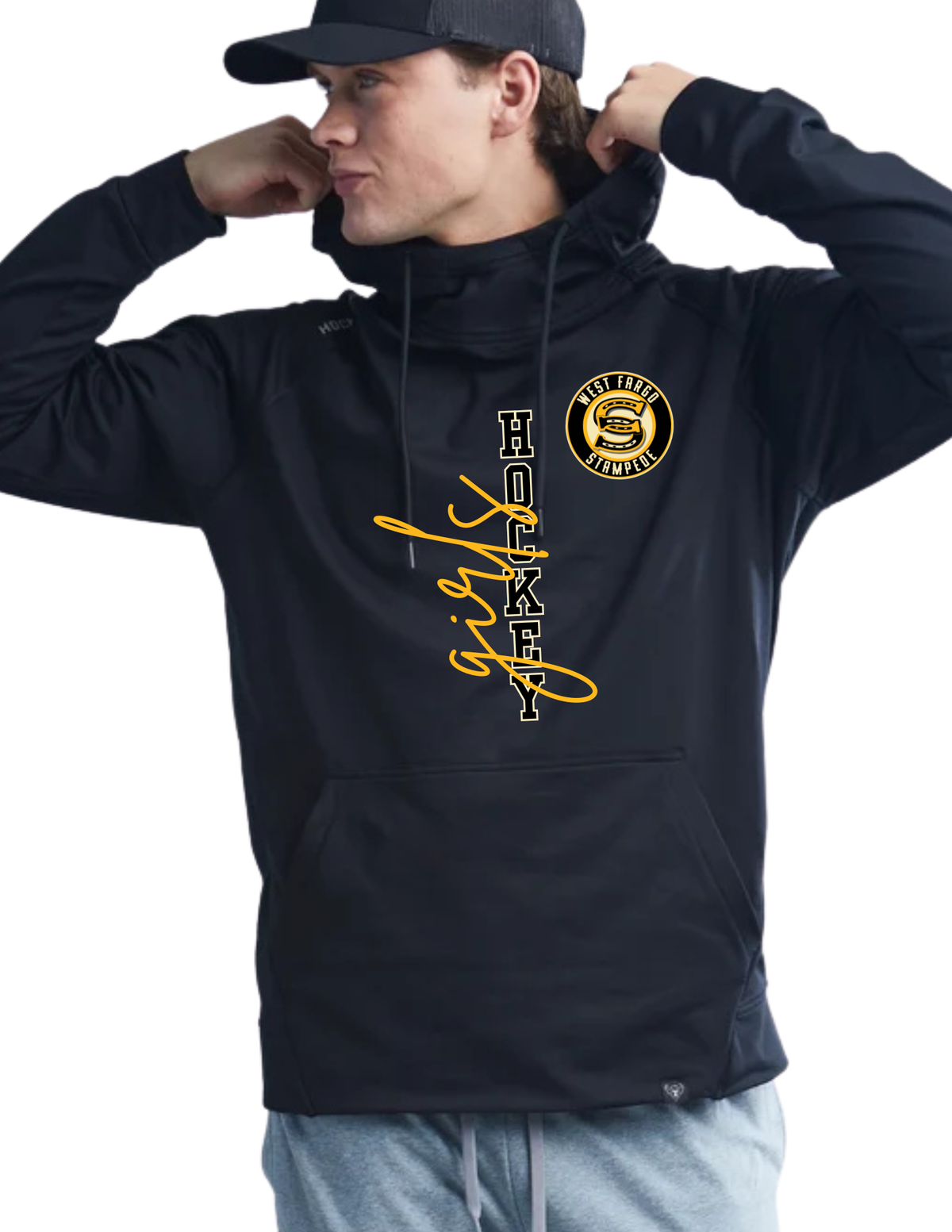 Hockeyak Girls Hockey Block Logo Hoodie - Youth & Adult