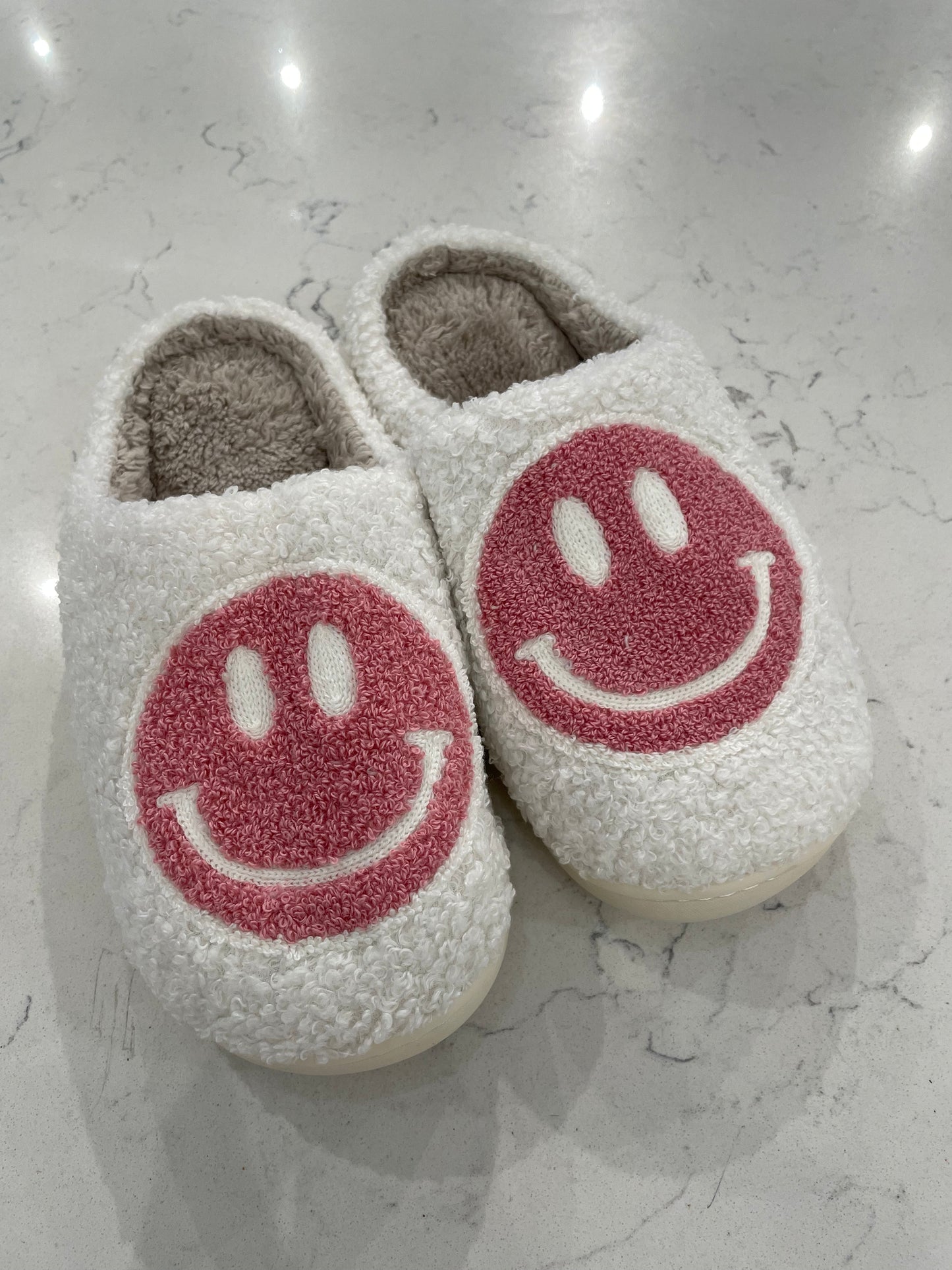 Smiley Face Slippers-Adult Sizes