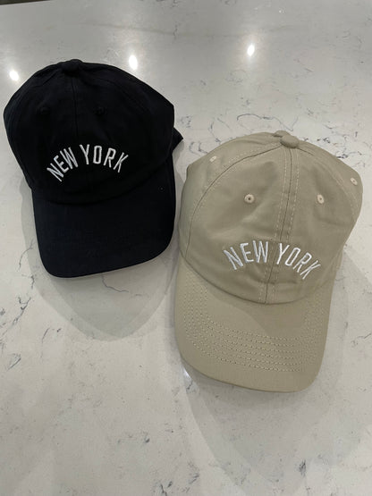 New York Embroidered Baseball Hat - 2 COLORS