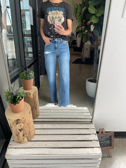 High Waist Straight Denim Jeans