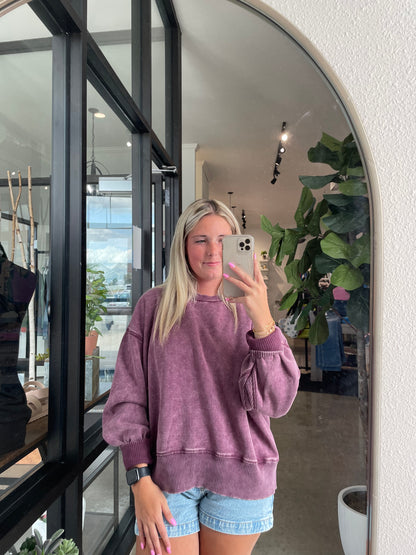 Timeless Pullover in Eggplant