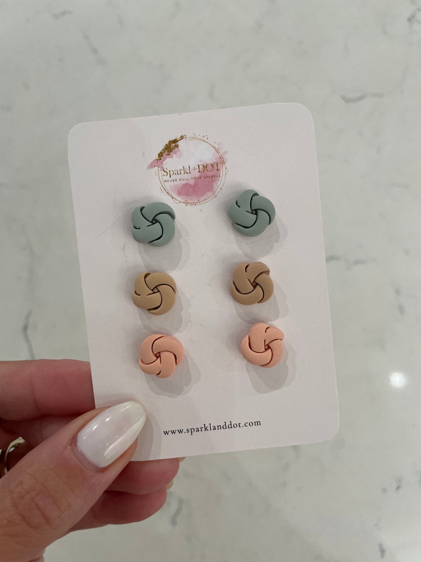 Sparkl+Dot Clay Knot Stud Set