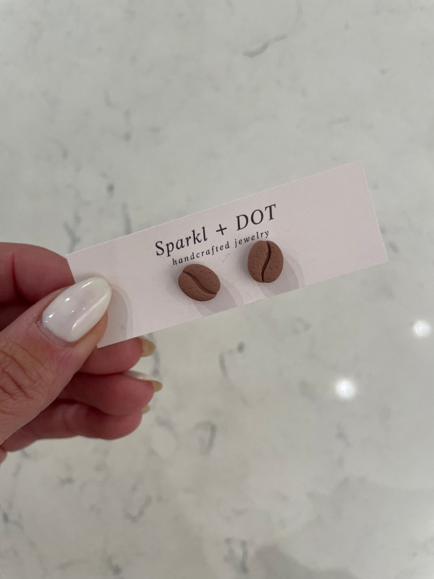 Sparkl+Dot Clay Coffee Bean Studs