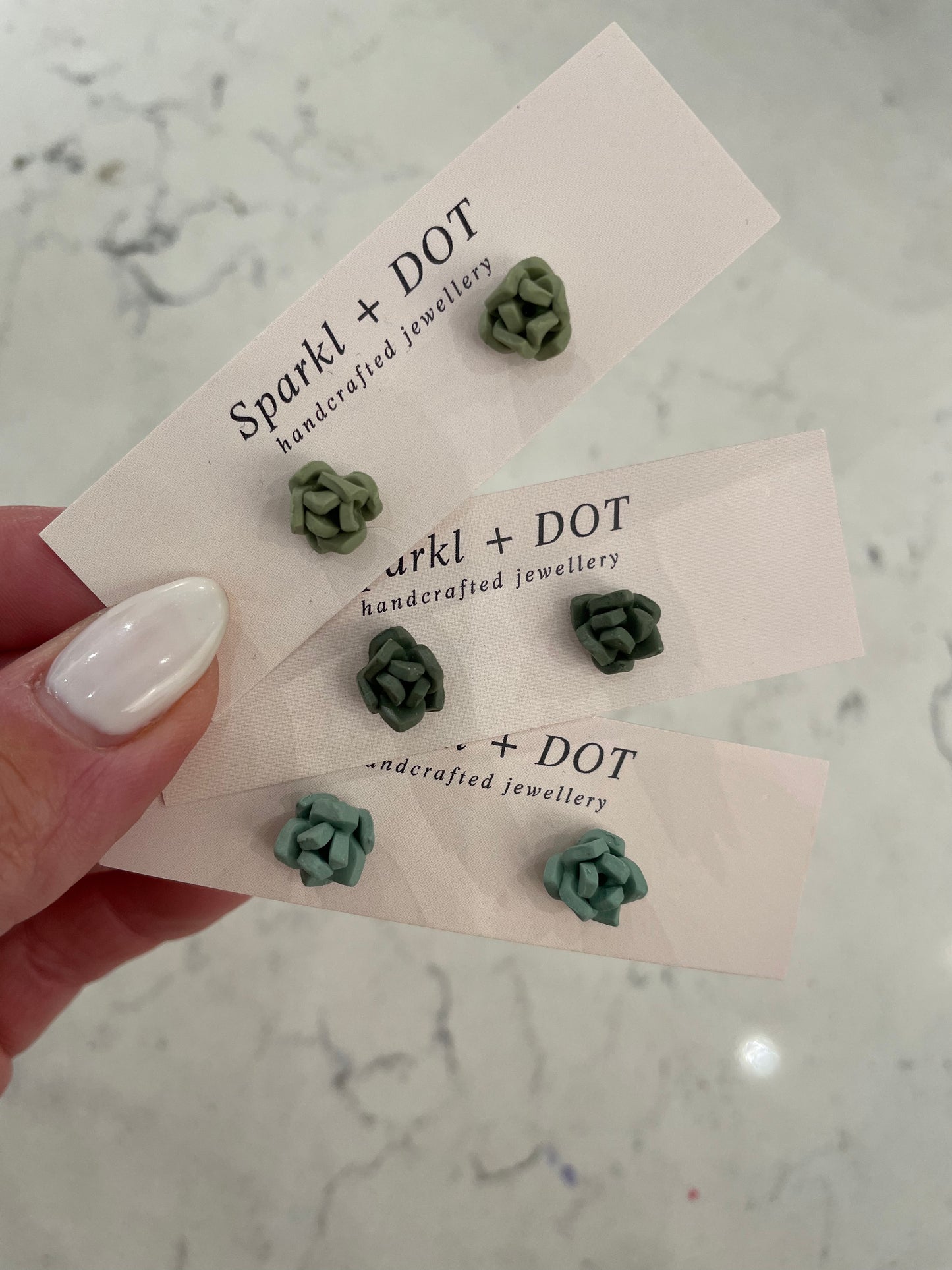 Sparkl+Dot Clay Succulent Studs