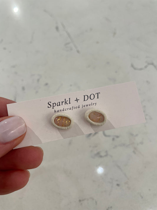 Sparkl + Dot Gold Leaf Clay Studs