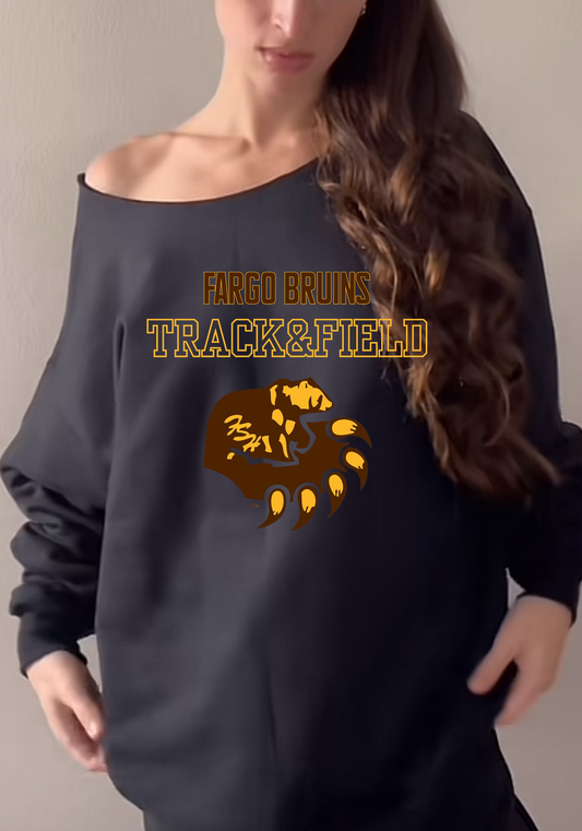 Oversized Off the Shoulder Crew Bruins
