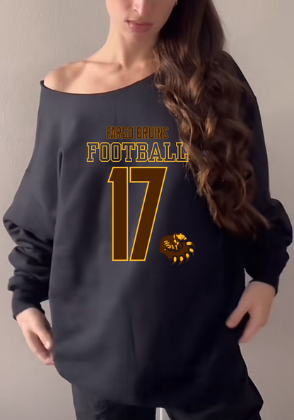 Oversized Off the Shoulder Crew Bruins