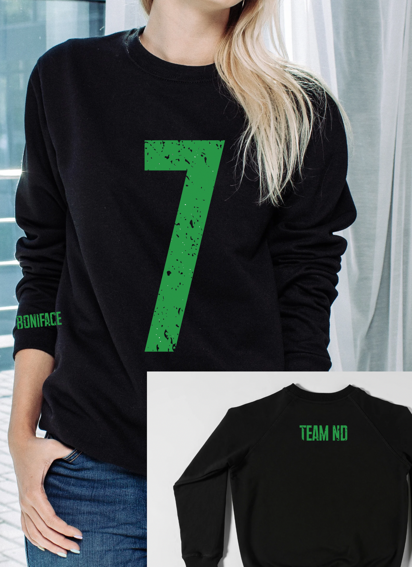 Team ND Oversized Number Custom Crew
