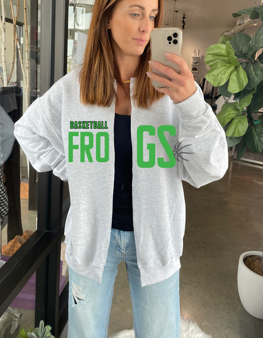 Frogs Basketball Sweatshirt Cardigan