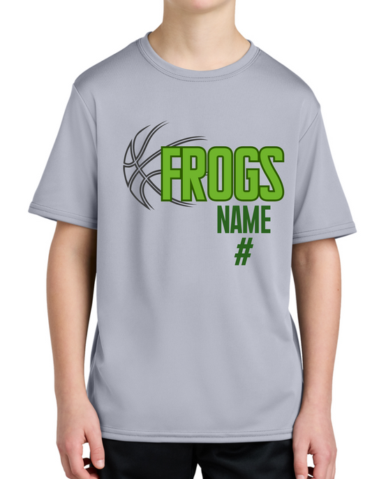 Custom Frogs Basketball Youth Dry Fit Tee, Long Sleeve , Hoodie