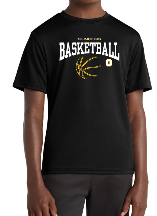 Black Sundogs Front Number Basketball Youth Dry Fit Tee, Long Sleeve , Hoodie