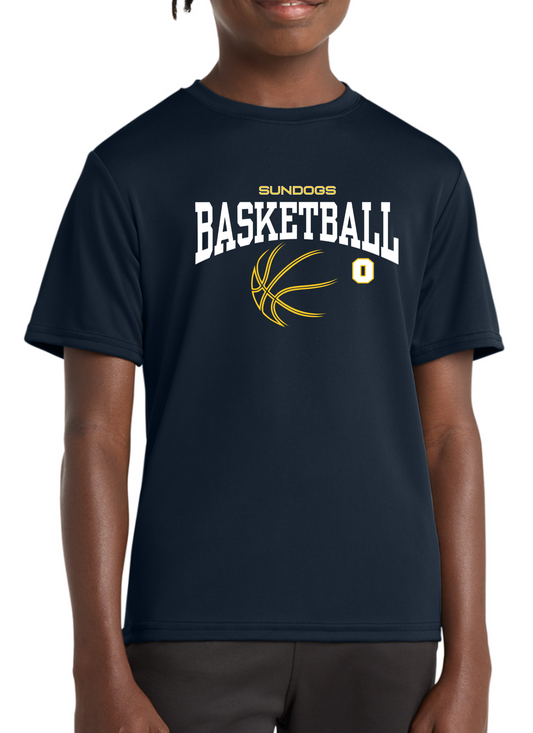 Navy Sundogs Front Number Basketball Youth Dry Fit Tee, Long Sleeve , Hoodie
