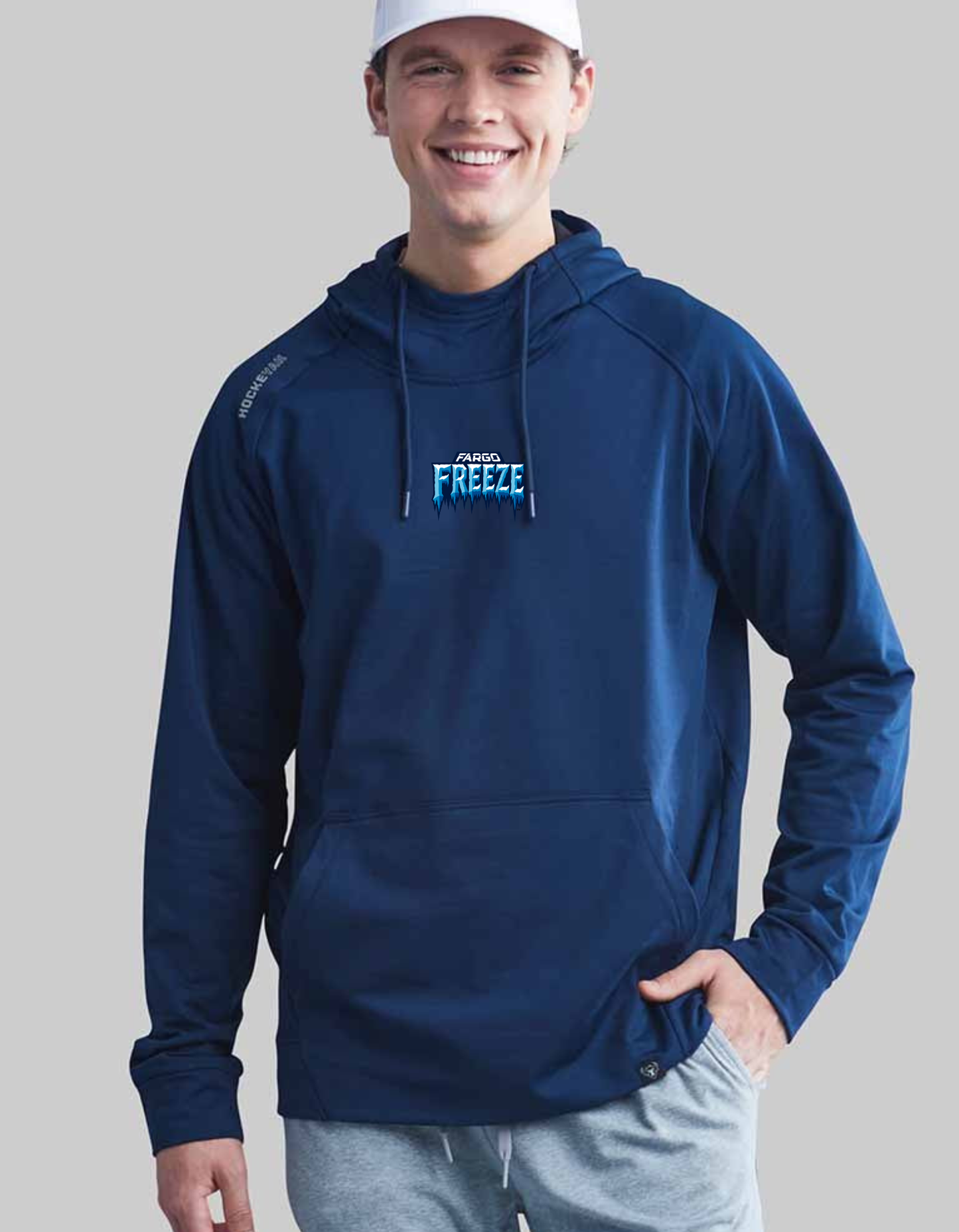 HOCKEYAK Navy Fargo Freeze Logo Hoodie - Youth & Adult