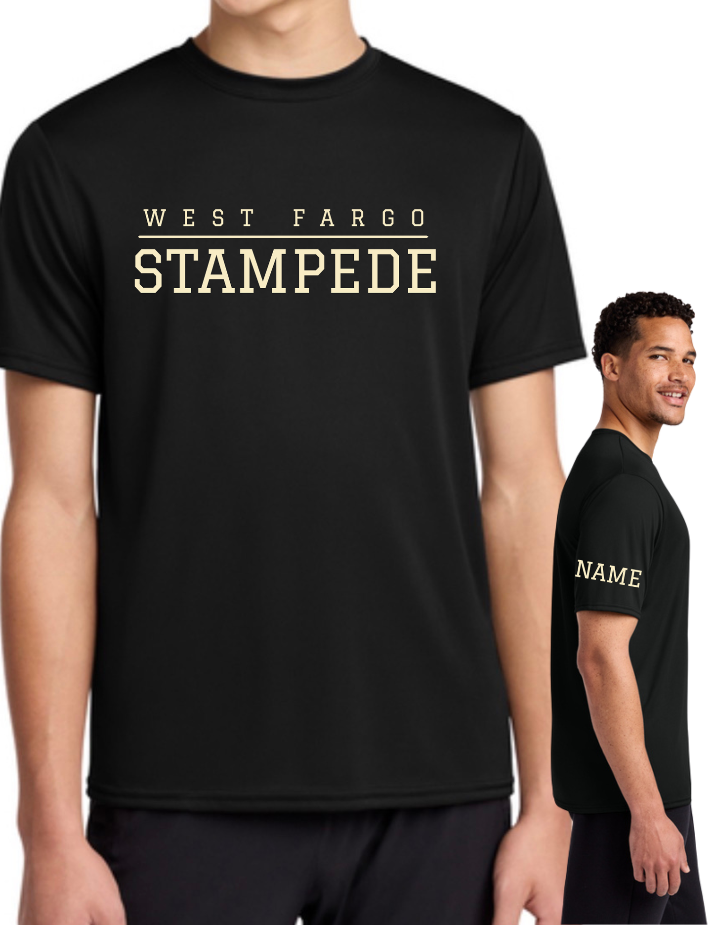 Stampede Hockey Block Letter Youth Dry Fit Tee, Long Sleeve , Hoodie