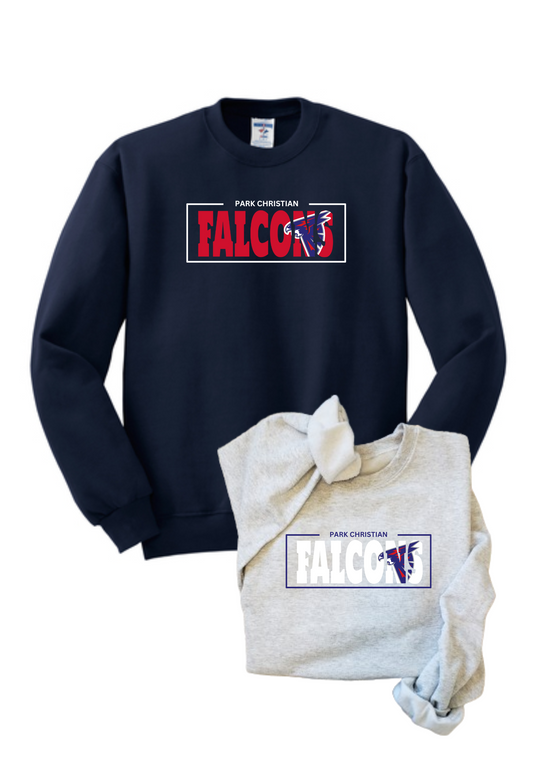PCS Falcons Inset Logo Tee, or Crew PCS05