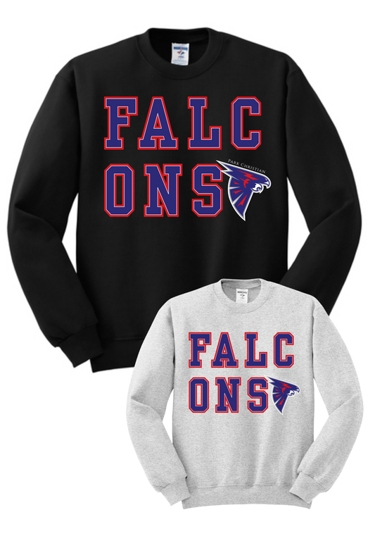 PCS 2 Line Falcons Tee, Crew, or Hoodie PCS43