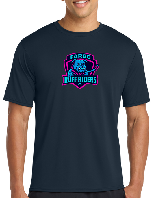 Ruff Riders Hockey Dry Fit White Logo Tee, Long Sleeve or Hoodie - Youth and Adult