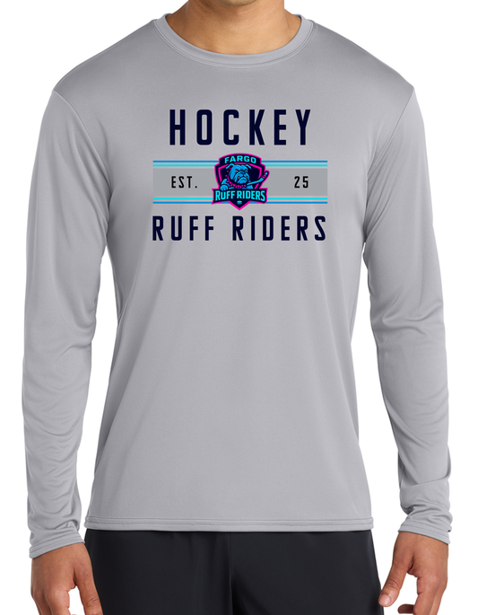 Ruff Riders Hockey Dry Fit Logo Tee, Long Sleeve or Hoodie - Youth and Adult