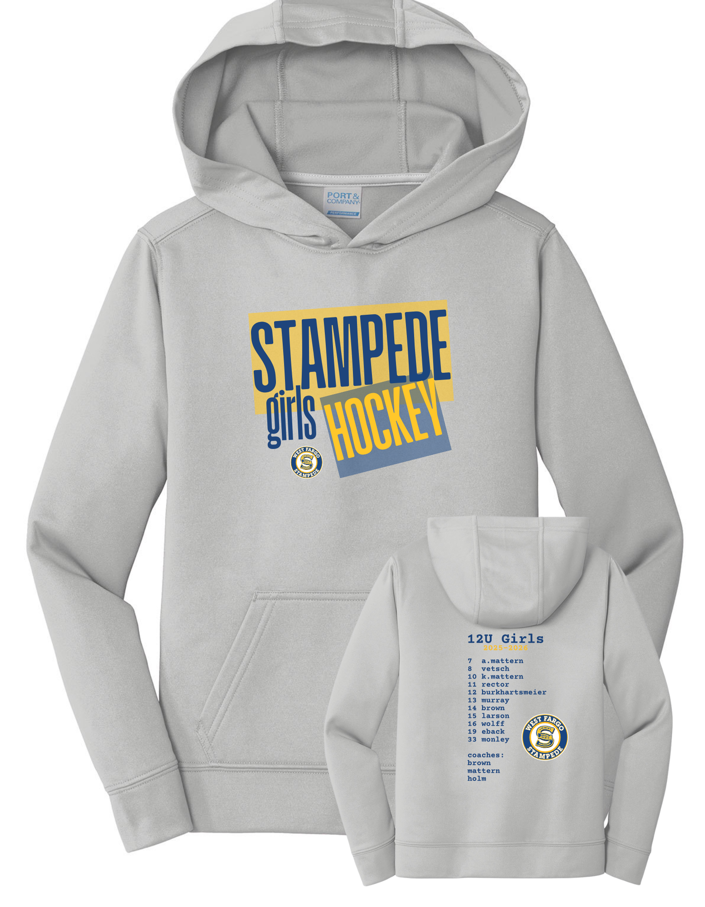 Stampede 12U Girls Hockey Roster Dry Fit Hoodie