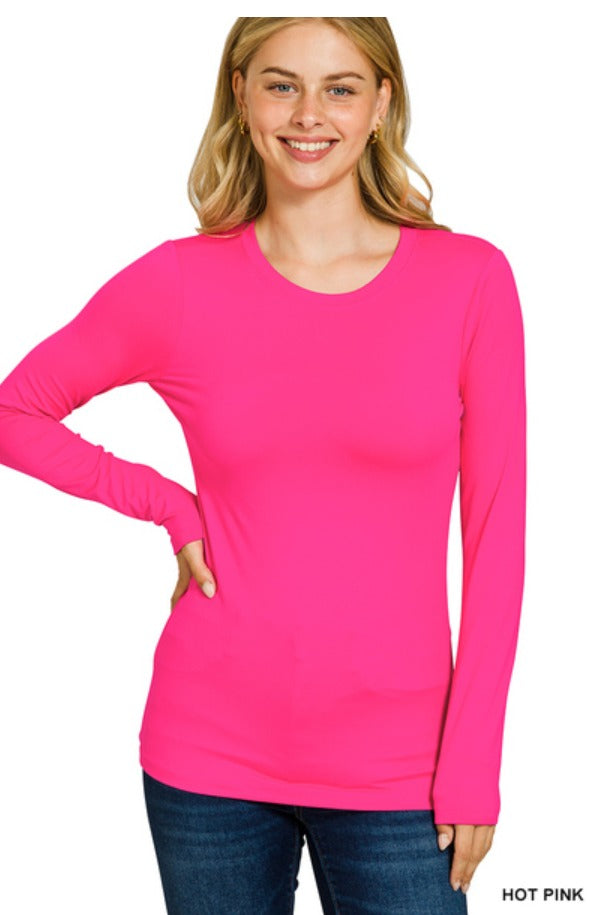 Microfiber Long Sleeve - Hot Pink