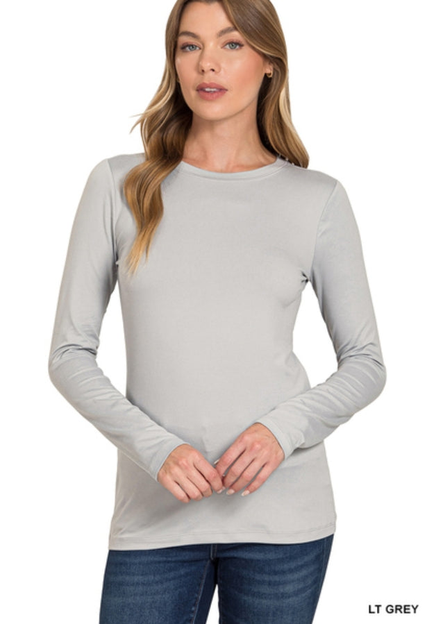 Microfiber Long Sleeve - Light Grey