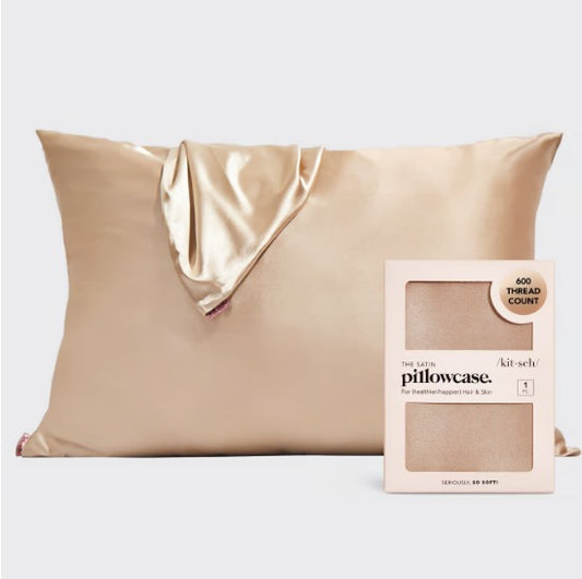 Taupe Satin Pillowcase