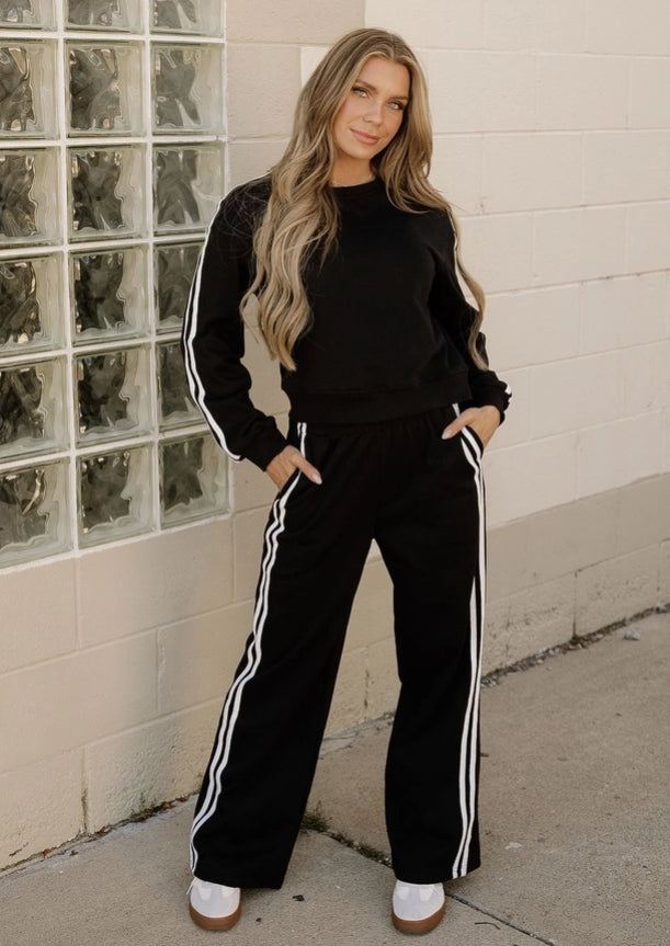 Varsity Sweat Set in Black