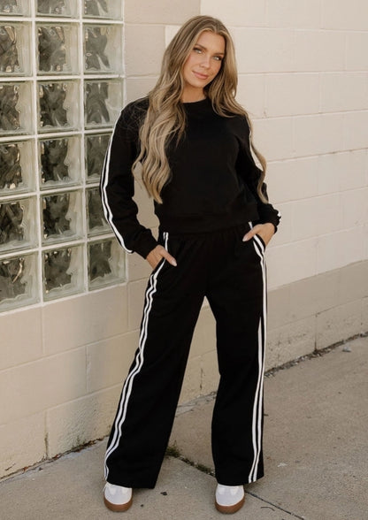 Varsity Sweat Set in Black