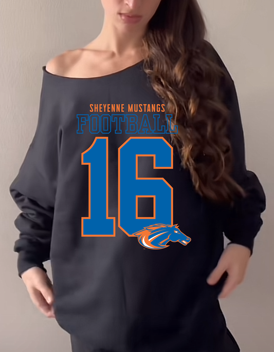 Oversized Off the Shoulder Crew Mustangs