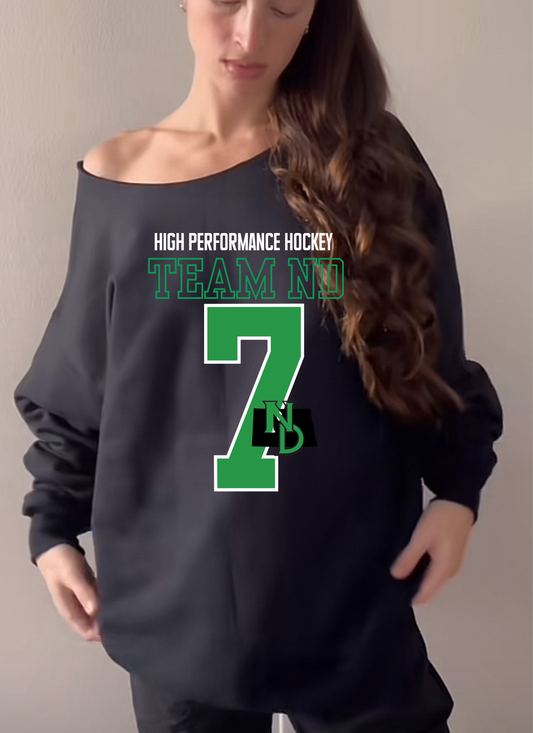 Oversized Off the Shoulder Crew Team ND