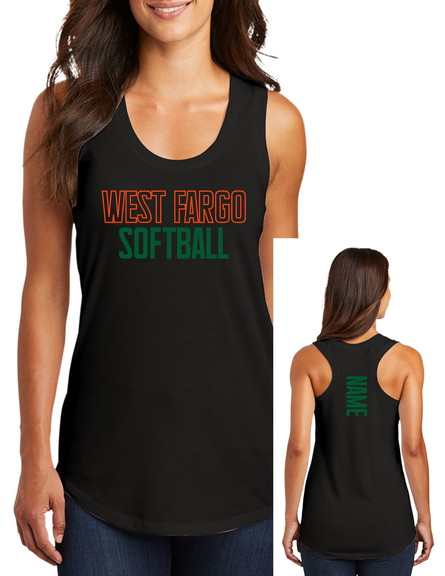 WF Softball Block Letter Tank, Tee, Crew