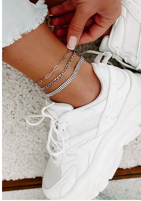 Rhinestone with Chain Detail Anklet